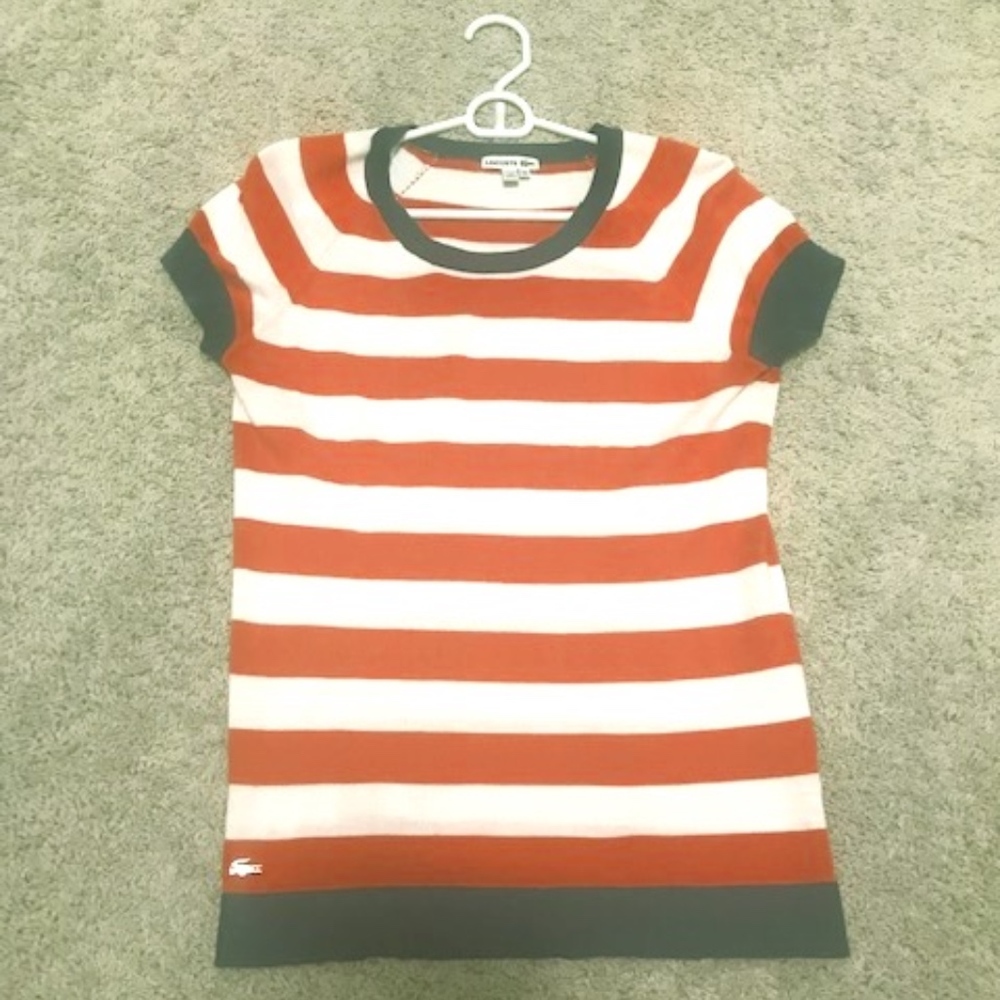 Lacoste Shirt- Orange and Blue